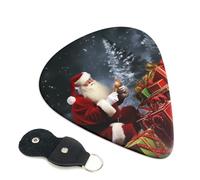 Guitar Picks 6 Pack Merry Christmas Santa's gift Print Personalized Guitar Picks with Organizer Storage Box Guitar Plectrum Guitar Accessories for Bass Electric Ukulele Guitar Players