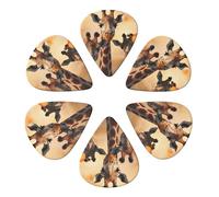 Guitar Picks 6 Pack Mom Dad Babies Giraffes Print Guitar Pick Holder Personalized Guitar Picks for Acoustic Guitars Violin Ukulele Bass