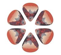 Guitar Picks 6 Pack Mountain Red and Boat Print Guitar Pick Holder Personalized Guitar Picks for Acoustic Guitars Violin Ukulele Bass
