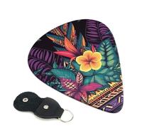 Guitar Picks 6 Pack Mysterious tropical pattern Print Personalized Guitar Picks with Organizer Storage Box Guitar Plectrum Guitar Accessories for Bass Electric Ukulele Guitar Players