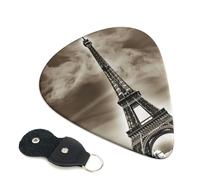 Guitar Picks 6 Pack Paris Eiffel Tower Print Personalized Guitar Picks with Organizer Storage Box Guitar Plectrum Guitar Accessories for Bass Electric Ukulele Guitar Players