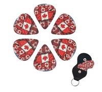 Guitar Picks 6 Pack Personalized Guitar Picks Canadian Flag Print Guitar Pick Holder for Acoustic Guitars Violin Ukulele Bass