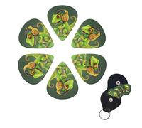Guitar Picks 6 Pack Personalized Guitar Picks Chameleon listen music Print Guitar Pick Holder for Acoustic Guitars Violin Ukulele Bass