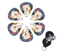 Guitar Picks 6 Pack Personalized Guitar Picks Cute Cat Sing Print Guitar Pick Holder for Acoustic Guitars Violin Ukulele Bass