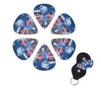 Guitar Picks 6 Pack Personalized Guitar Picks Funny 3D Piggies Print Guitar Pick Holder for Acoustic Guitars Violin Ukulele Bass