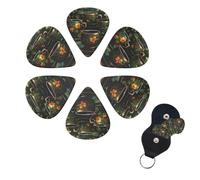 Guitar Picks 6 Pack Personalized Guitar Picks Green Cup Print Guitar Pick Holder for Acoustic Guitars Violin Ukulele Bass