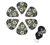 Guitar Picks 6 Pack Personalized Guitar Picks Green Vine Plant Print Guitar Pick Holder for Acoustic Guitars Violin Ukulele Bass