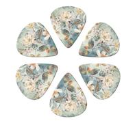 Guitar Picks 6 Pack Personalized Guitar Picks Hand Drawn Pattern Guitar Pick Holder for Acoustic Guitars Violin Ukulele Bass