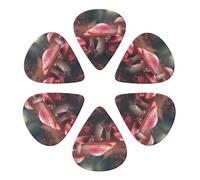 Guitar Picks 6 Pack Personalized Guitar Picks Mushrooms on the Ground Guitar Pick Holder for Acoustic Guitars Violin Ukulele Bass