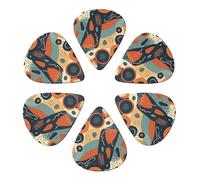 Guitar Picks 6 Pack Personalized Guitar Picks Patterns with Different Shapes Guitar Pick Holder for Acoustic Guitars Violin Ukulele Bass