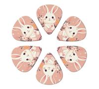Guitar Picks 6 Pack Personalized Guitar Picks Rabbit Sitting in the Flower Guitar Pick Holder for Acoustic Guitars Violin Ukulele Bass