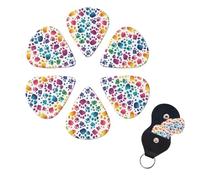 Guitar Picks 6 Pack Personalized Guitar Picks Rainbow Paw Prints Print Guitar Pick Holder for Acoustic Guitars Violin Ukulele Bass