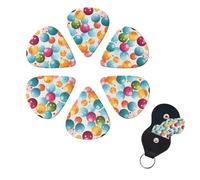Guitar Picks 6 Pack Personalized Guitar Picks Rainbow Polka Dots Print Guitar Pick Holder for Acoustic Guitars Violin Ukulele Bass