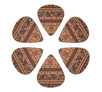 Guitar Picks 6 Pack Personalized Guitar Picks Retro Pattern Guitar Pick Holder for Acoustic Guitars Violin Ukulele Bass
