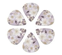 Guitar Picks 6 Pack Personalized Guitar Picks Romantic Flower Pattern Guitar Pick Holder for Acoustic Guitars Violin Ukulele Bass