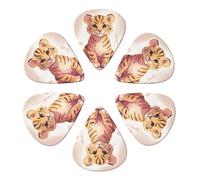 Guitar Picks 6 Pack Personalized Guitar Picks Sitting Little Tiger Guitar Pick Holder for Acoustic Guitars Violin Ukulele Bass