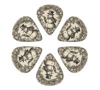 Guitar Picks 6 Pack Personalized Guitar Picks Snowman in Garland Guitar Pick Holder for Acoustic Guitars Violin Ukulele Bass