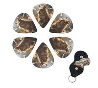 Guitar Picks 6 Pack Personalized Guitar Picks Squirrel in the Meadow Print Guitar Pick Holder for Acoustic Guitars Violin Ukulele Bass
