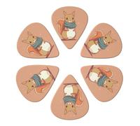 Guitar Picks 6 Pack Personalized Guitar Picks Squirrel Wearing a Scarf Guitar Pick Holder for Acoustic Guitars Violin Ukulele Bass