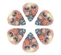 Guitar Picks 6 Pack Personalized Guitar Picks Two Owls on the Water Guitar Pick Holder for Acoustic Guitars Violin Ukulele Bass