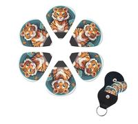 Guitar Picks 6 Pack Personalized Guitar Picks Welcome the Year of the Tiger Print Guitar Pick Holder for Acoustic Guitars Violin Ukulele Bass