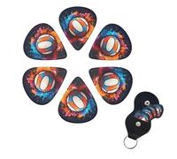 Guitar Picks 6 Pack Personalized Guitar Plectrums With Storage Box Thin Medium Heavy Color Baseball Electric Guitar Pick Bass Picks Guitar Accessories For Acoustic Ukulele