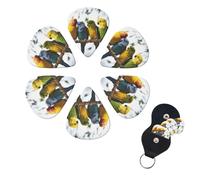 Guitar Picks 6 Pack Personalized Guitar Plectrums With Storage Box Thin Medium Heavy Colorful Parrots On Tree Electric Guitar Pick Bass Picks Guitar Accessories For Acoustic Ukulele