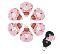 Guitar Picks 6 Pack Personalized Guitar Plectrums With Storage Box Thin Medium Heavy Cute Cupcake Electric Guitar Pick Bass Picks Guitar Accessories For Acoustic Ukulele