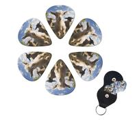 Guitar Picks 6 Pack Personalized Guitar Plectrums With Storage Box Thin Medium Heavy Cute Goat Electric Guitar Pick Bass Picks Guitar Accessories For Acoustic Ukulele