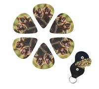 Guitar Picks 6 Pack Personalized Guitar Plectrums With Storage Box Thin Medium Heavy Cute Little Monkeys Electric Guitar Pick Bass Picks Guitar Accessories For Acoustic Ukulele