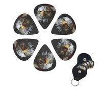 Guitar Picks 6 Pack Personalized Guitar Plectrums With Storage Box Thin Medium Heavy Eagle Flag Electric Guitar Pick Bass Picks Guitar Accessories For Acoustic Ukulele