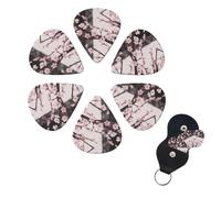 Guitar Picks 6 Pack Personalized Guitar Plectrums With Storage Box Thin Medium Heavy Flowers And Sakura Electric Guitar Pick Bass Picks Guitar Accessories For Acoustic Ukulele