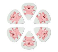 Guitar Picks 6 Pack pink pig Print Guitar Pick Holder Personalized Guitar Picks for Acoustic Guitars Violin Ukulele Bass