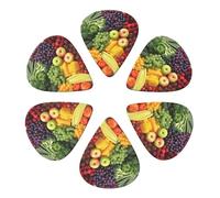 Guitar Picks 6 Pack Rainbow vegetable and fruit Print Guitar Pick Holder Personalized Guitar Picks for Acoustic Guitars Violin Ukulele Bass
