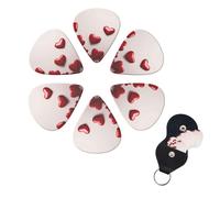 Guitar Picks 6 Pack Red Hearts Print Guitar Pick Holder Personalized Guitar Picks for Acoustic Guitars Violin Ukulele Bass