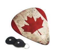 Guitar Picks 6 Pack Retro Canada Flag Print Personalized Guitar Picks with Organizer Storage Box Guitar Plectrum Guitar Accessories for Bass Electric Ukulele Guitar Players
