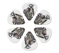 Guitar Picks 6 Pack Ringtailed Lemur Print Guitar Pick Holder Personalized Guitar Picks for Acoustic Guitars Violin Ukulele Bass