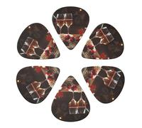 Guitar Picks 6 Pack Roses and Wine Glasses Print Guitar Pick Holder Personalized Guitar Picks for Acoustic Guitars Violin Ukulele Bass