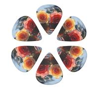 Guitar Picks 6 Pack Roses on the Water Print Guitar Pick Holder Personalized Guitar Picks for Acoustic Guitars Violin Ukulele Bass