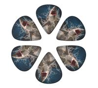 Guitar Picks 6 Pack Shark Attack Fish Guitar Pick Holder Personalized Guitar Picks for Acoustic Guitars Violin Ukulele Bass