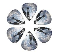 Guitar Picks 6 Pack Silhouette of Giraffes on Grass Print Guitar Pick Holder Personalized Guitar Picks for Acoustic Guitars Violin Ukulele Bass