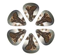 Guitar Picks 6 Pack Single Elephant Print Guitar Pick Holder Personalized Guitar Picks for Acoustic Guitars Violin Ukulele Bass