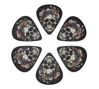 Guitar Picks 6 Pack Skull in Darkness Guitar Pick Holder Personalized Guitar Picks for Acoustic Guitars Violin Ukulele Bass