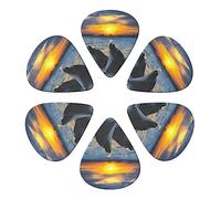 Guitar Picks 6 Pack Smile Dolphin Print Guitar Pick Holder Personalized Guitar Picks for Acoustic Guitars Violin Ukulele Bass