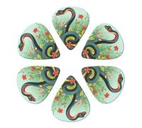 Guitar Picks 6 Pack Snake And Flower Print Guitar Pick Holder Personalized Guitar Picks for Acoustic Guitars Violin Ukulele Bass