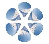 Guitar Picks 6 Pack Snow winter landscape Print Guitar Pick Holder Personalized Guitar Picks for Acoustic Guitars Violin Ukulele Bass