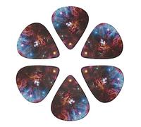 Guitar Picks 6 Pack Starry Night Sky Deep Outer Space Print Guitar Pick Holder Personalized Guitar Picks for Acoustic Guitars Violin Ukulele Bass