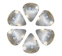 Guitar Picks 6 Pack Steampunk Style Brass Fastening Round Print Guitar Pick Holder Personalized Guitar Picks for Acoustic Guitars Violin Ukulele Bass