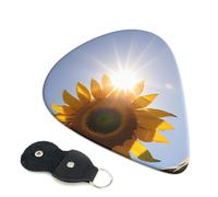 Guitar Picks 6 Pack Sunflowers Yellow Flowers Print Personalized Guitar Picks with Organizer Storage Box Guitar Plectrum Guitar Accessories for Bass Electric Ukulele Guitar Players