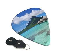 Guitar Picks 6 Pack Tahiti Beach1 Print Personalized Guitar Picks with Organizer Storage Box Guitar Plectrum Guitar Accessories for Bass Electric Ukulele Guitar Players